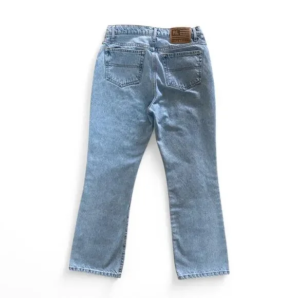 Vintage Women's Polo Ralph Lauren Slim Straight Flared Denim Jeans 12x29 - Picture 3 of 5